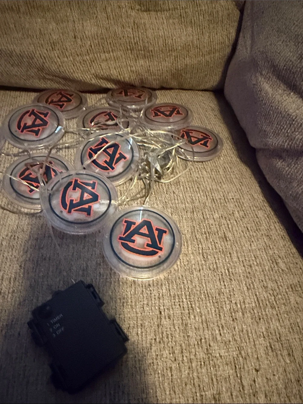 Auburn University LED String Lights - Orange and Blue